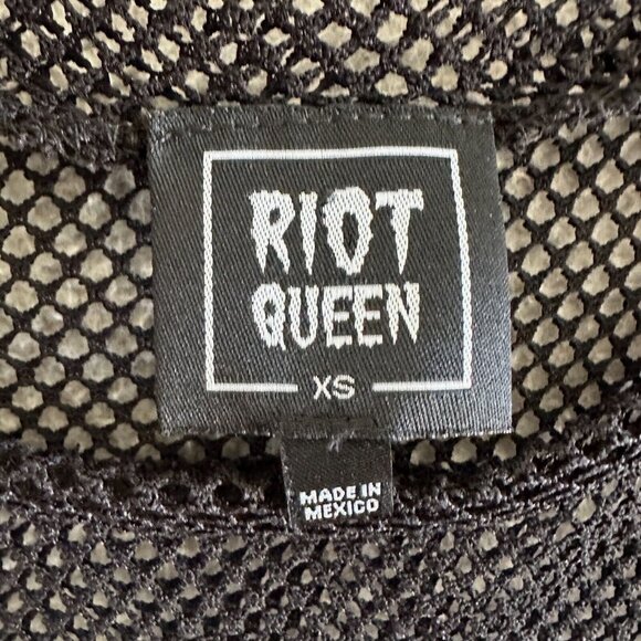 Riot Queen Mesh Top Gothic Crop Kawaii Japan Don’t Kill My Vibes Oversized - Picture 6 of 16